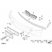 BMW Left Fog Lamp Cover Left - Genuine BMW 51113402495