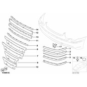 BMW Finisher Bumper Guard Centre (Chrom) - Genuine BMW 51117033402