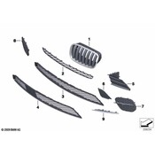 BMW Trim Bar Left (Alu Matt) - Genuine BMW 51117222847