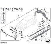BMW Attachment Strip Right - Genuine BMW 51122182380