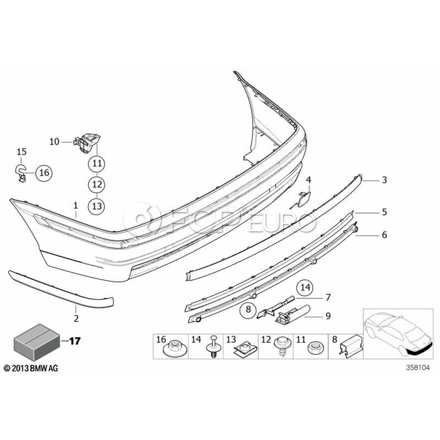 BMW Cover Lower Part Centre (M) - Genuine BMW 51122492225 | FCP Euro