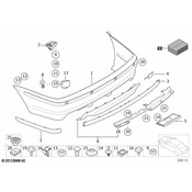 BMW Protect.Rubber StripCentre Rear Bumper (M) - Genuine BMW 51127893306