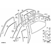 BMW Moulding Roof Right (Black Glanz) - Genuine BMW 51132421508