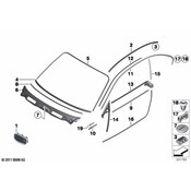 BMW Roof Frame Strip Right (Gloss Black) - Genuine BMW 51132996902