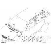 BMW Moulding Roof Drainage Right Front (Chrom) - Genuine BMW 51137000514
