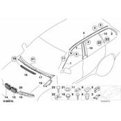 BMW Moulding Roof Drainage Right Rear (Chrom) - Genuine BMW 51137000518