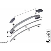 BMW Base Roof Railing Front Right (Black) - Genuine BMW 51137207244