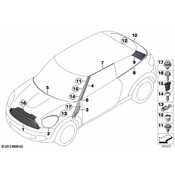 MINI Roof Drip Molding - Genuine MINI 51139808777