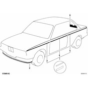 BMW Ornamental Strips Black Front Left - Genuine BMW 51141866647