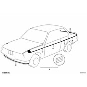 BMW Decorating Stripes Fender Rear Right (M Technic) - Genuine BMW 51141930878