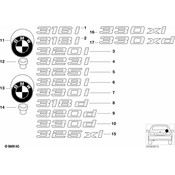 BMW Emblem Adhered Rear (323I) - Genuine BMW 51147004681