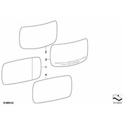 BMW Mirror Glass Heated Plane Left - Genuine BMW 51163418489