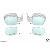 BMW Mirror Glas Wide-Angle Left - Genuine BMW 51163454947