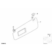 BMW Right Sun Visor Make-Up Lamp (SteinGrey) - Genuine BMW 51166952552