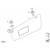 BMW Sun Visor-Mirror Illuminated Right (Sky Grey) - Genuine BMW 51167122868
