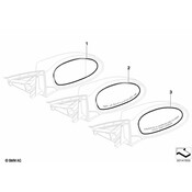 BMW Mirror Glass Heated Convex Right (Chromfarbig) - Genuine BMW 51167132738