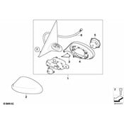 BMW Outside Mirror Cover Cap Primed Right - Genuine BMW 51167229262
