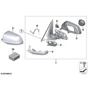 BMW Outside Mirror W-Out Glass Heated Right - Genuine BMW 51167283470