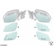BMW Mirror Glass Heated Convex Right (Ec) - Genuine BMW 51167285011