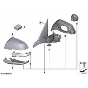 BMW Exterior Mirror W-O Glass Heated Left (Gloss) - Genuine BMW 51167285273