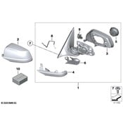 BMW Exterior Mirror W-O Glass Heated Left (Gloss Black) - Genuine BMW 51167286407