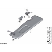 BMW Sun Visor Leather With Label Right (Black) - Genuine BMW 51167294714