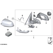 BMW Exterior Mirror W-O Glass Heated Left (Gloss Black) - Genuine BMW 51167321819