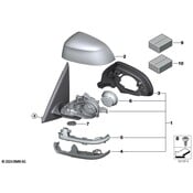 BMW Outside Mirror W-Out Glass Heated Right - Genuine BMW 51167364012