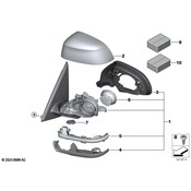 BMW Exterior Mirror W-O Glass Heated Left - Genuine BMW 51167364045