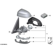 BMW Exterior Mirror W-O Glass Heated Left - Genuine BMW 51167395217