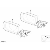 BMW Outside Mirror W-Out Glass Heated Right (Gloss Black) - Genuine BMW 51167892132
