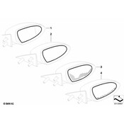 BMW Mirror Glass Heated Plane Left (M Elektrochrom) - Genuine BMW 51167903825