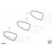 BMW Mirror Glass Heated Plane Left (M) - Genuine BMW 51167903831
