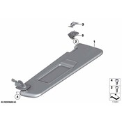BMW Left Sun Visor Make-Up Lamp (Alcantara) - Genuine BMW 51168047063