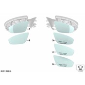 BMW Mirror Glass Heated Plane Left (M) - Genuine BMW 51168050085