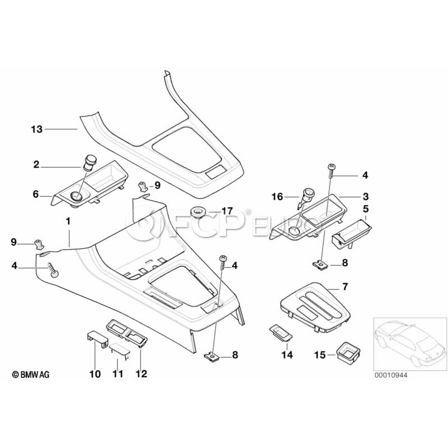 BMW Cover Gear Selecting Lever (4Hp) - Genuine BMW 51168146111 | FCP Euro