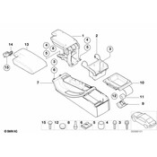 BMW Black Montana Leather Center Armrest (E46) - Genuine BMW 51168213628