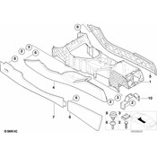 BMW Front Left Center Console Trim Panel (Grey) - Genuine BMW 51168255107