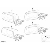 BMW Exterior Mirror W-O Glass Heated Left (Gloss Black) - Genuine BMW 51168266471