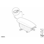 BMW Armrest Front Middle Left (Black) - Genuine BMW 51169186887