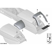 BMW Cover Centre Console Rear (Black) - Genuine BMW 51169197293