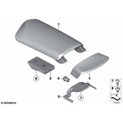 BMW Armrest Leather Front Middle (Walnut) - Genuine BMW 51169205649