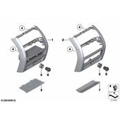 BMW Cover Centre Console Rear (Everest Grey) - Genuine BMW 51169206787