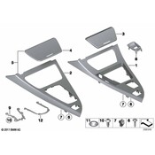 BMW Trim Centre Console Alum.Prec.-Ground - Genuine BMW 51169216191