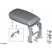 BMW Armrest Leather Front Middle (Oyster) - Genuine BMW 51169216672