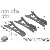BMW Kneepad Centre Console (Black) - Genuine BMW 51169266120