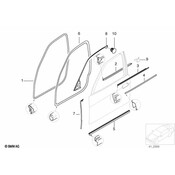 BMW Exterior Left Front Moulding (Black Glanz) - Genuine BMW 51212421513