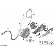 BMW Operating Rod Door Rear Right - Genuine BMW 51217205834