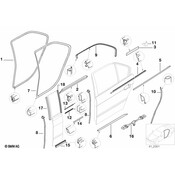 BMW Chest Strip Exterior Right Rear (Black Glanz) - Genuine BMW 51222421516