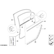 BMW Channel Cover Outer Door Rear Right (Chrom) - Genuine BMW 51227057494